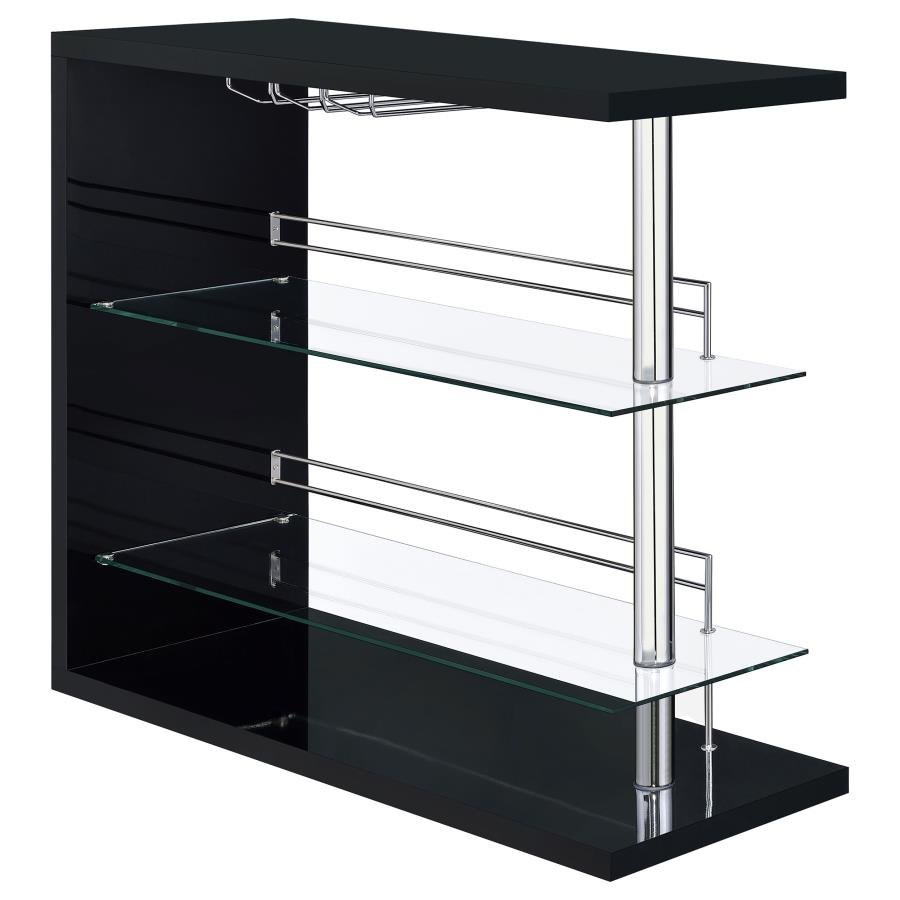 PRESCOTT RECTANGULAR HOME WINE TABLE BLACK HIGH GLOSS