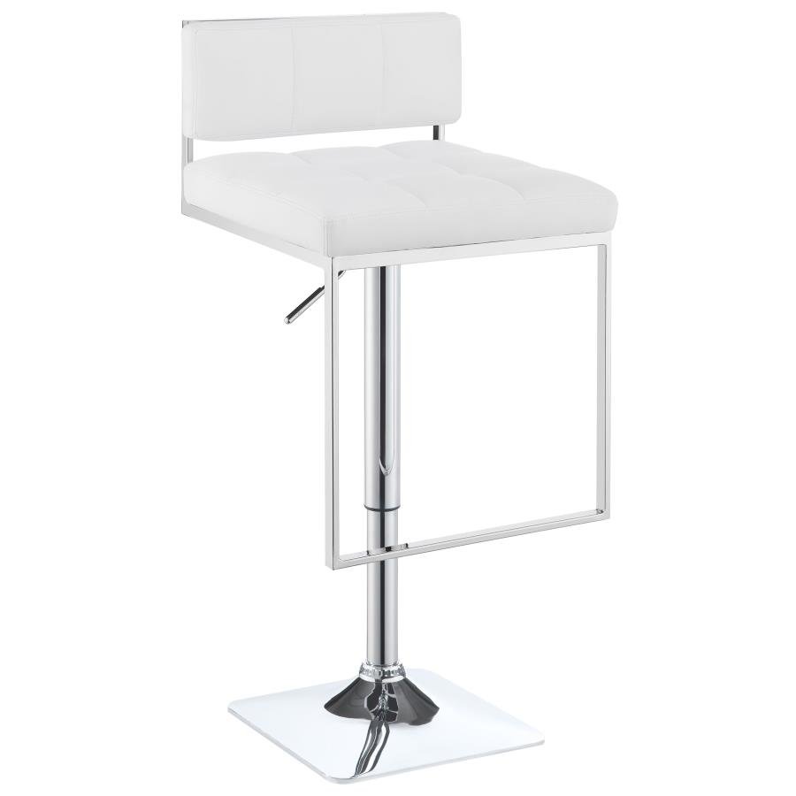 ALAMEDA ADJUSTABLE BAR STOOL CHROME AND WHITE