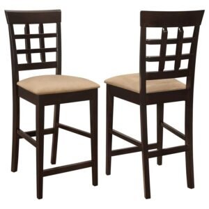 GABRIEL LATTICE BACK COUNTER CHAIR CAPPUCCINO (SET OF 2)