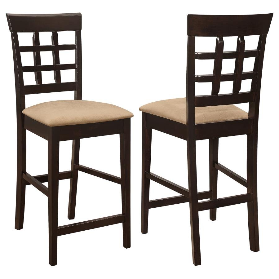 GABRIEL LATTICE BACK COUNTER CHAIR CAPPUCCINO (SET OF 2)
