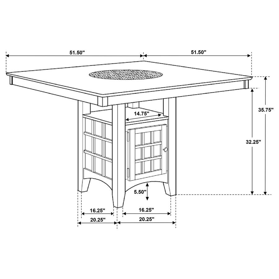 GABRIEL 52-INCH COUNTER HEIGHT DINING TABLE CAPPUCCINO - Image 8