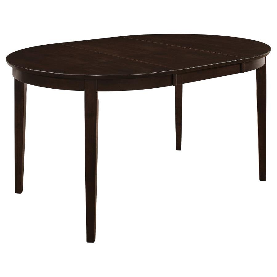 GABRIEL OVAL 60-INCH EXTENSION LEAF DINING TABLE CAPPUCCINO