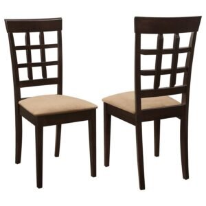 GABRIEL LATTICE BACK DINING SIDE CHAIR CAPPUCCINO (SET OF 2)