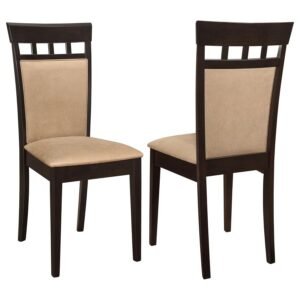 GABRIEL CLOSED BACK DINING SIDE CHAIR CAPPUCCINO (SET OF 2)