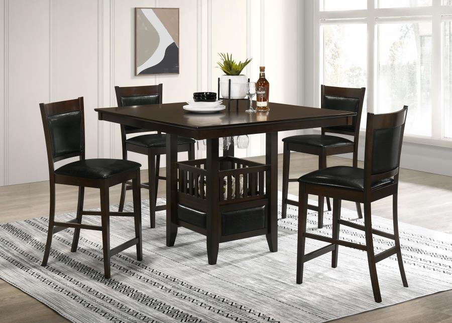 JADEN 5-PIECE SQUARE COUNTER HEIGHT DINING SET ESPRESSO
