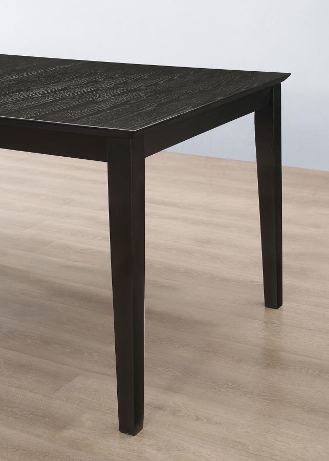 LOUISE 7-PIECE RECTANGULAR EXTENSION LEAF DINING SET BLACK - Image 7
