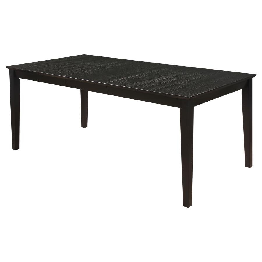 LOUISE RECTANGULAR 78-INCH EXTENSION LEAF DINING TABLE BLACK