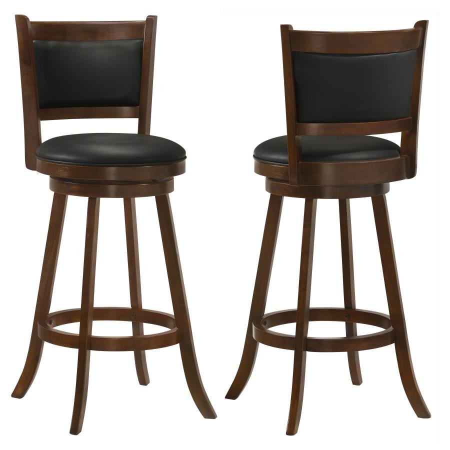 BROXTON UPHOLSTERED SWIVEL BAR CHAIR CHESTNUT (SET OF 2)