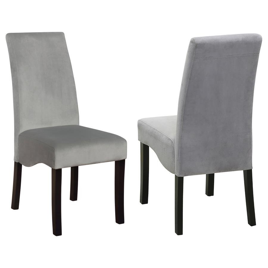 STANTON VELVET UPHOLSTERED DINING SIDE CHAIR GREY (SET OF 2)