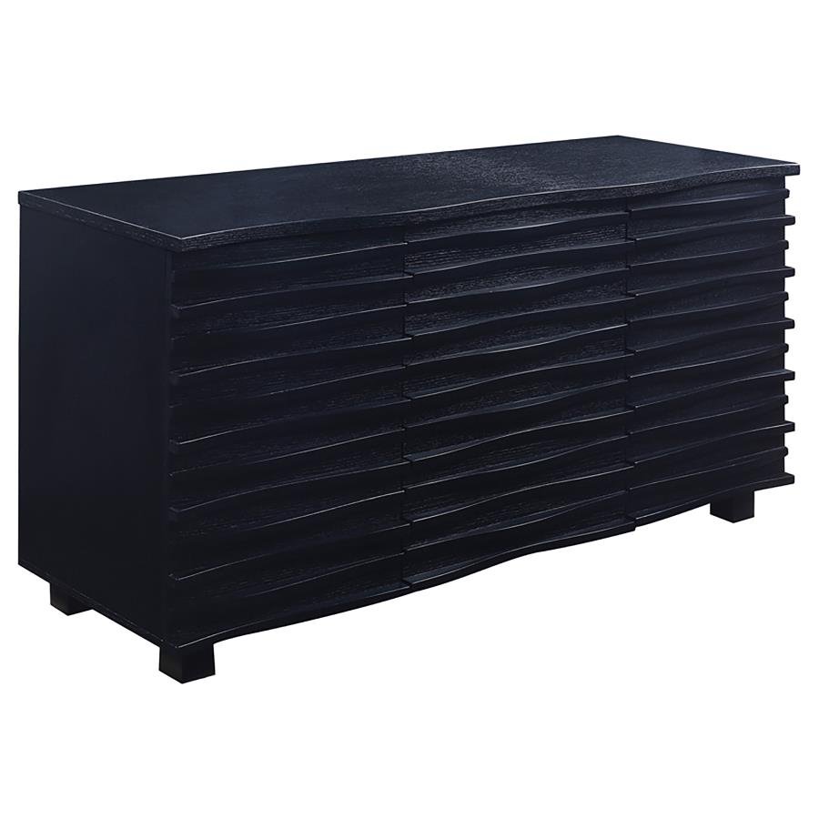 STANTON 3-DRAWER SIDEBOARD BUFFET STORAGE CABINET BLACK
