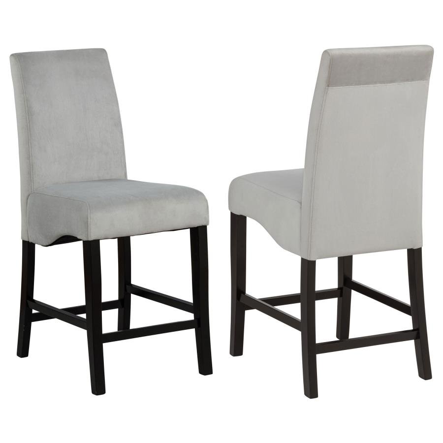 STANTON VELVET UPHOLSTERED COUNTER CHAIR GREY (SET OF 2)