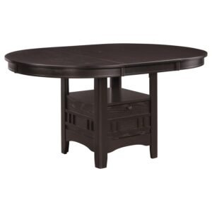 LAVON OVAL 60-INCH WOOD EXTENSION LEAF DINING TABLE ESPRESSO