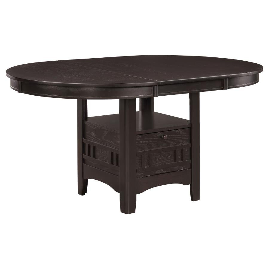 LAVON OVAL 60-INCH WOOD EXTENSION LEAF DINING TABLE ESPRESSO