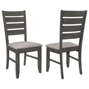 DALILA WOOD DINING SIDE CHAIR DARK GREY (SET OF 2)