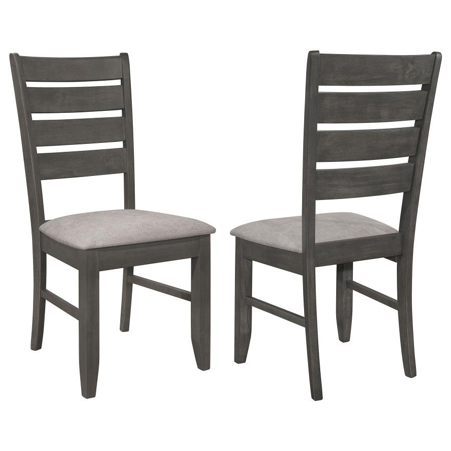 DALILA WOOD DINING SIDE CHAIR DARK GREY (SET OF 2)