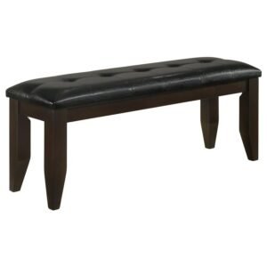 DALILA LEATHERETTE UPHOLSTERED WOOD DINING BENCH CAPPUCCINO