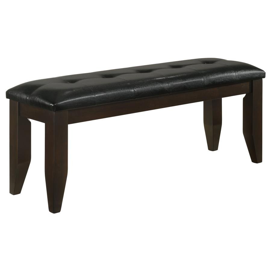 DALILA LEATHERETTE UPHOLSTERED WOOD DINING BENCH CAPPUCCINO