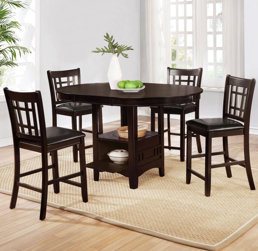 LAVON 5-PIECE OVAL COUNTER HEIGHT DINING SET ESPRESSO