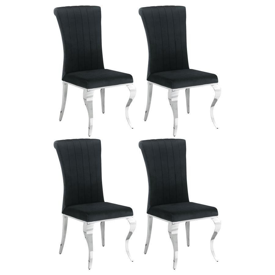 BETTY VELVET UPHOLSTERED DINING SIDE CHAIR BLACK (SET OF 4)