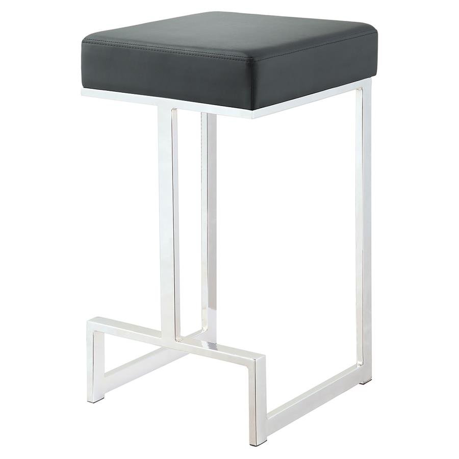GERVASE SQUARE COUNTER HEIGHT STOOL BLACK AND CHROME