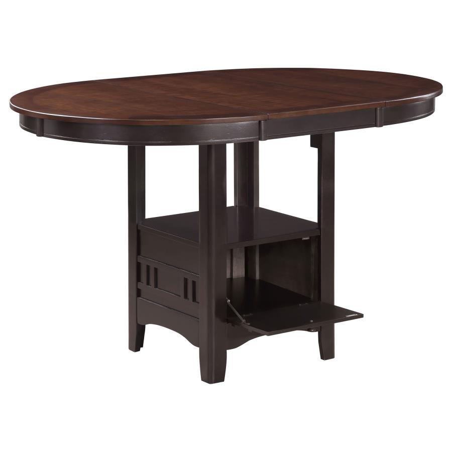 LAVON OVAL 60-INCH COUNTER HEIGHT EXTENSION DINING TABLE CHESTNUT