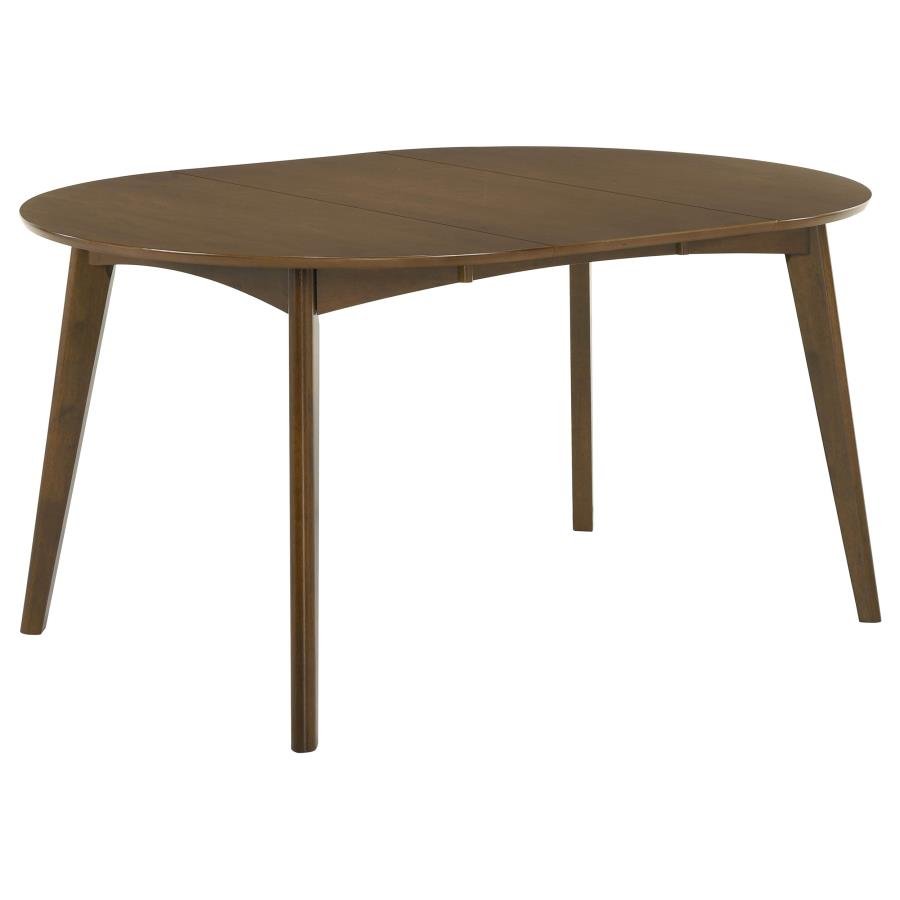 JEDDA OVAL 60-INCH EXTENSION LEAF DINING TABLE DARK WALNUT