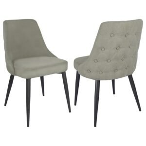 COSMO UPHOLSTERED DINING SIDE CHAIR LIGHT GREY (SET OF 2)