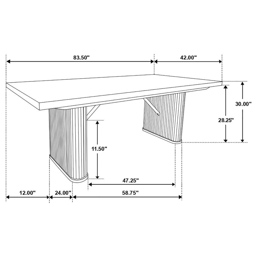 CATHERINE 5-PIECE RECTANGULAR DINING TABLE SET BLACK - Image 12