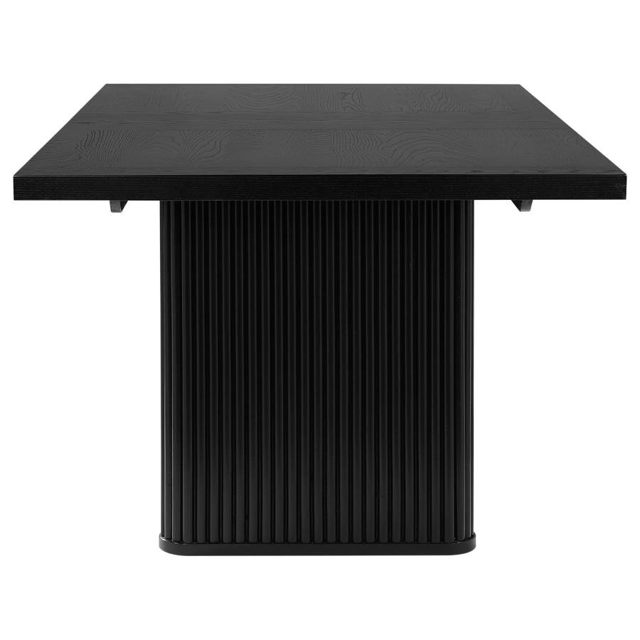 CATHERINE RECTANGULAR 84-INCH WOOD DINING TABLE BLACK - Image 5
