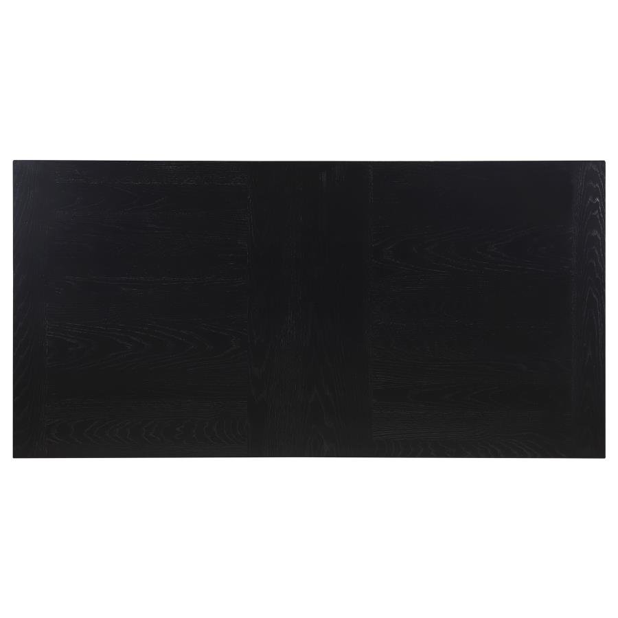 CATHERINE RECTANGULAR 84-INCH WOOD DINING TABLE BLACK - Image 6