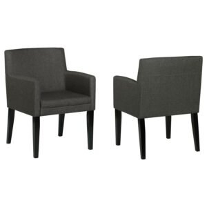 CATHERINE UPHOLSTERED DINING ARM CHAIR GREY (SET OF 2)