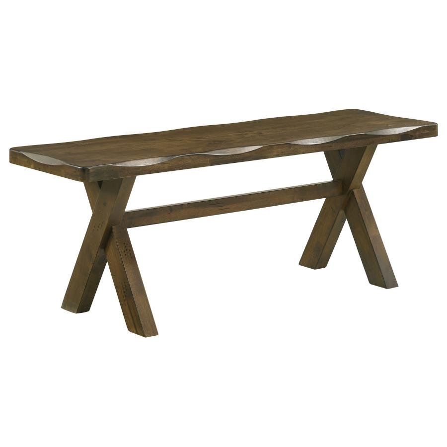 ALSTON 47-INCH SOLID WOOD DINING BENCH KNOTTY NUTMEG