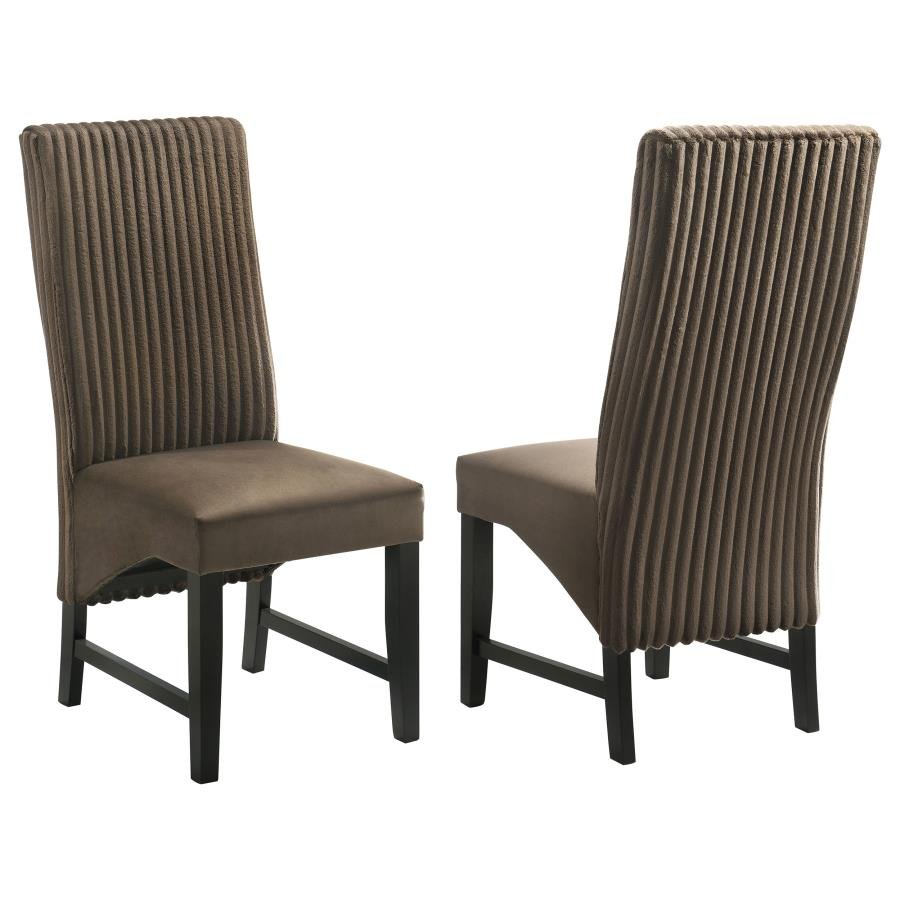 BARRAND UPHOLSTERED DINING SIDE CHAIR CHOCOLATE (SET OF 2)