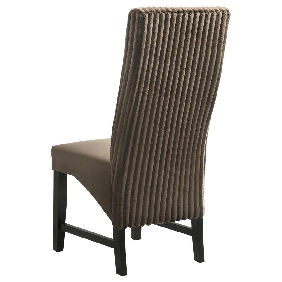 BARRAND UPHOLSTERED DINING SIDE CHAIR CHOCOLATE (SET OF 2) - Image 7