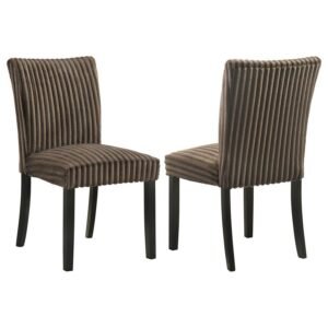 DERMOTT UPHOLSTERED PARSON DINING SIDE CHAIR CHOCOLATE (SET OF 2)