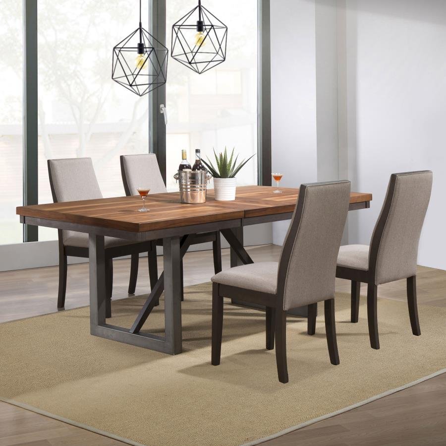 SPRING CREEK 5-PIECE RECTANGULAR DINING TABLE SET TAUPE