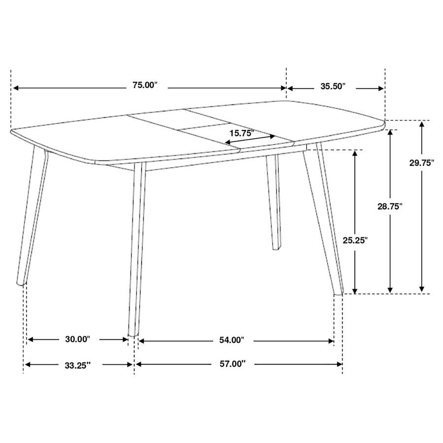 REDBRIDGE 75-INCH EXTENSION LEAF DINING TABLE NATURAL WALNUT - Image 4