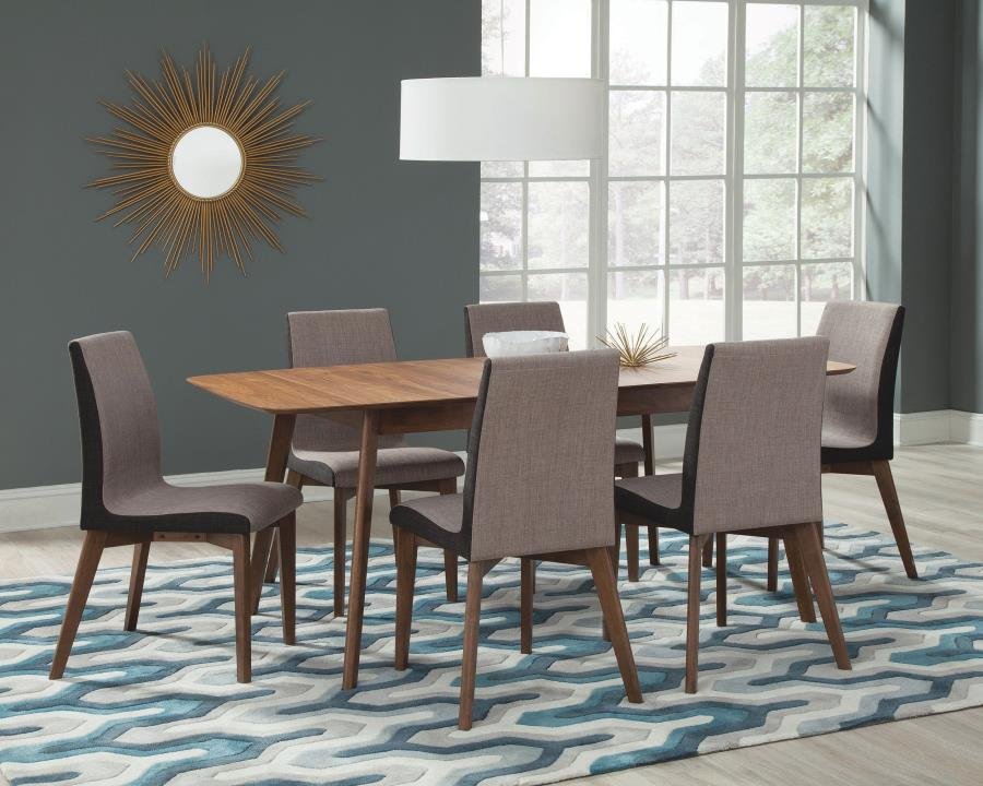 REDBRIDGE 75-INCH EXTENSION LEAF DINING TABLE NATURAL WALNUT - Image 6
