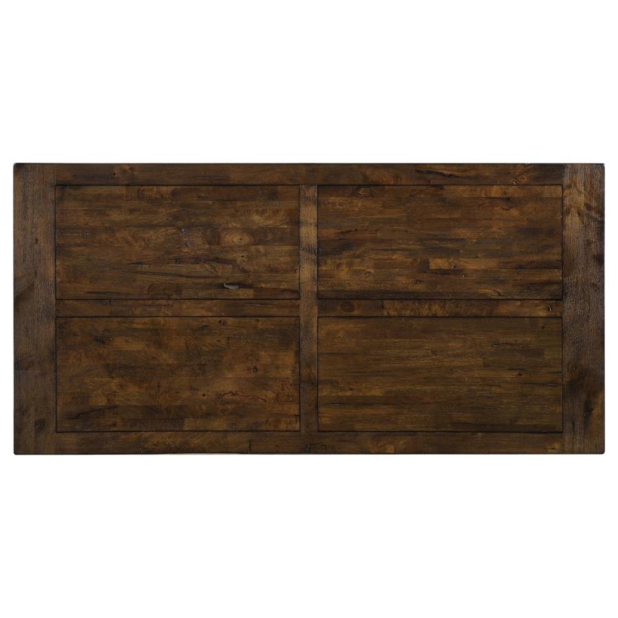 COLEMAN 7-PIECE RECTANGULAR DINING SET RUSTIC GOLDEN BROWN - Image 4