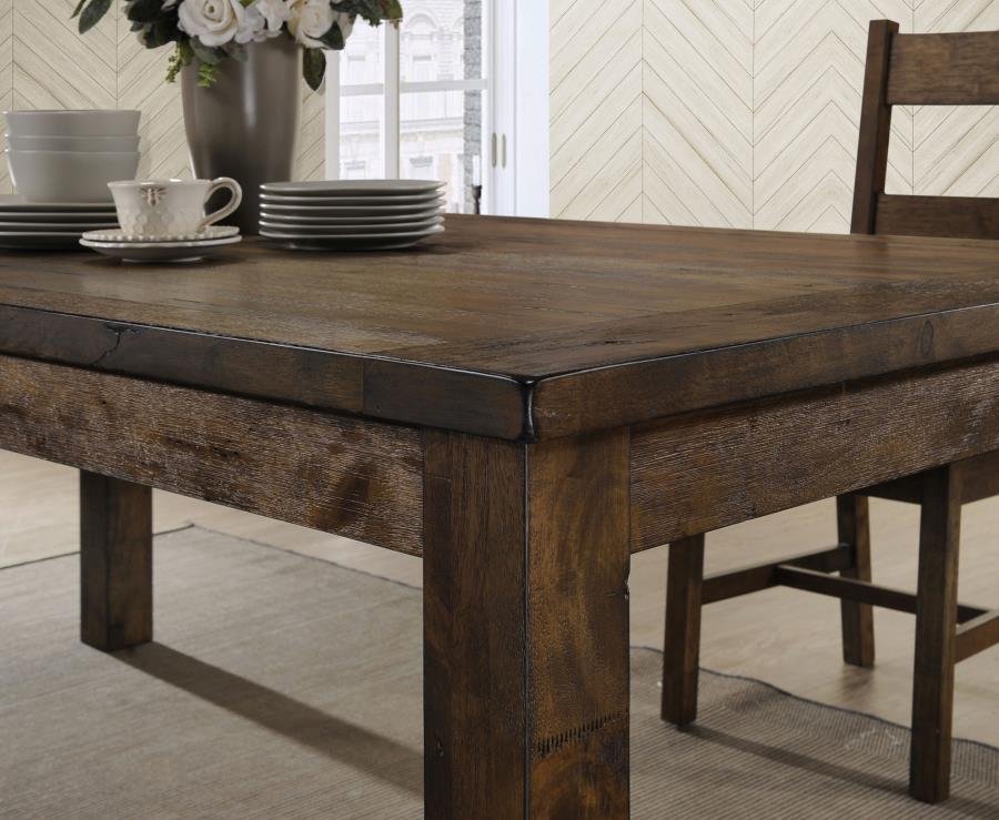 COLEMAN 7-PIECE RECTANGULAR DINING SET RUSTIC GOLDEN BROWN - Image 5
