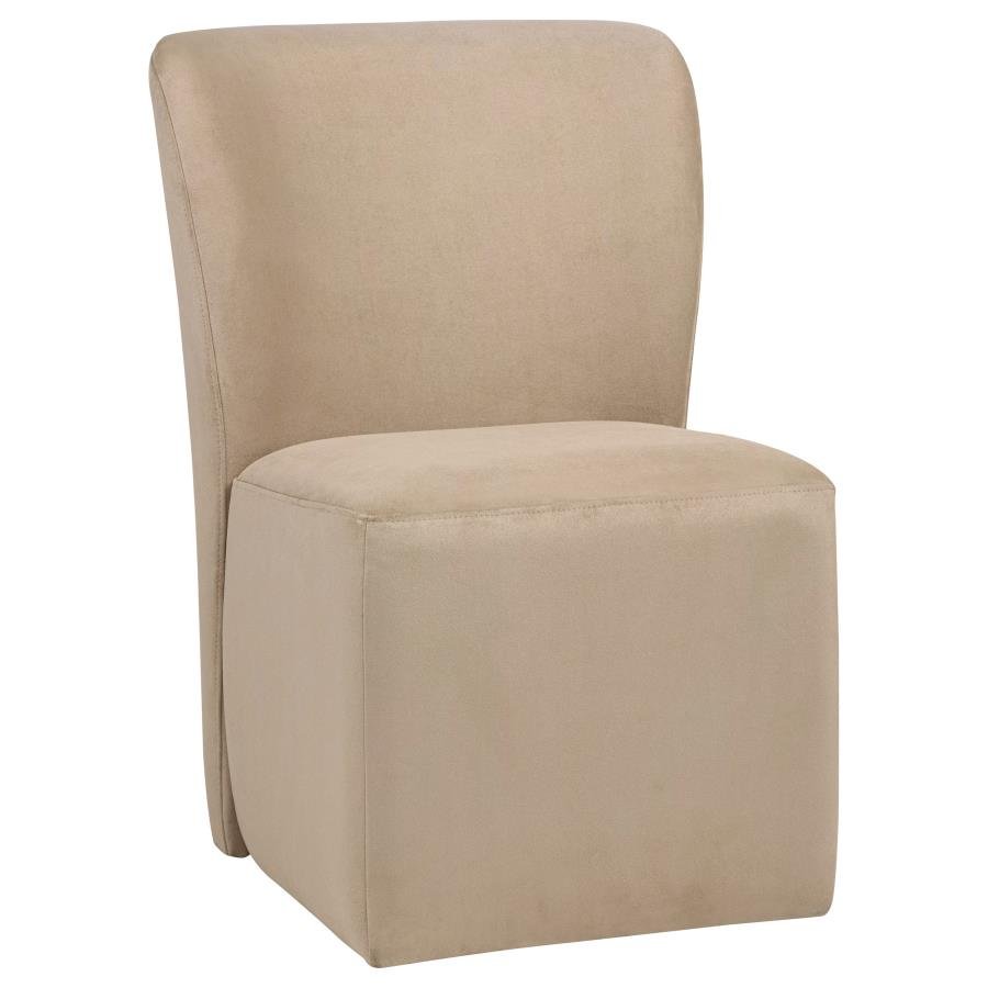 JAELYNN UPHOLSTERED PARSONS DINING SIDE CHAIR TAN (SET OF 2)