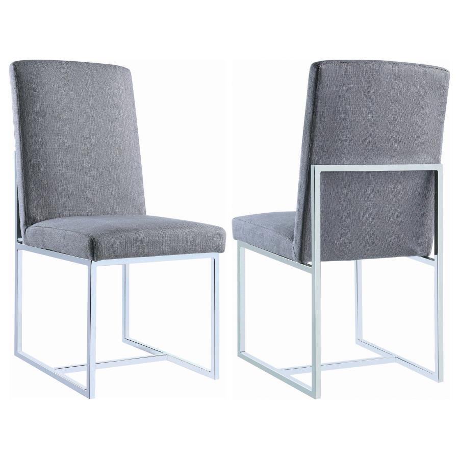 MACKINNON UPHOLSTERED DINING SIDE CHAIR GREY (SET OF 2)