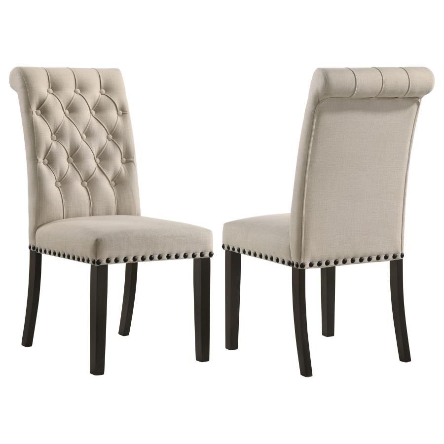 ALANA FABRIC UPHOLSTERED DINING SIDE CHAIR BEIGE (SET OF 2)