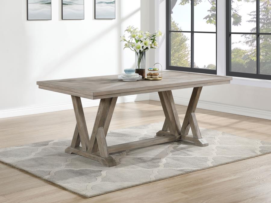 CORNELIA RECTANGULAR 82-INCH DINING TABLE COASTAL GREY - Image 2
