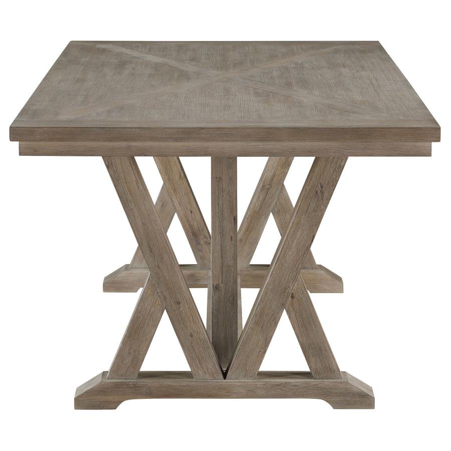 CORNELIA RECTANGULAR 82-INCH DINING TABLE COASTAL GREY - Image 4