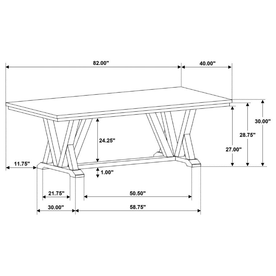 CORNELIA RECTANGULAR 82-INCH DINING TABLE COASTAL GREY - Image 7