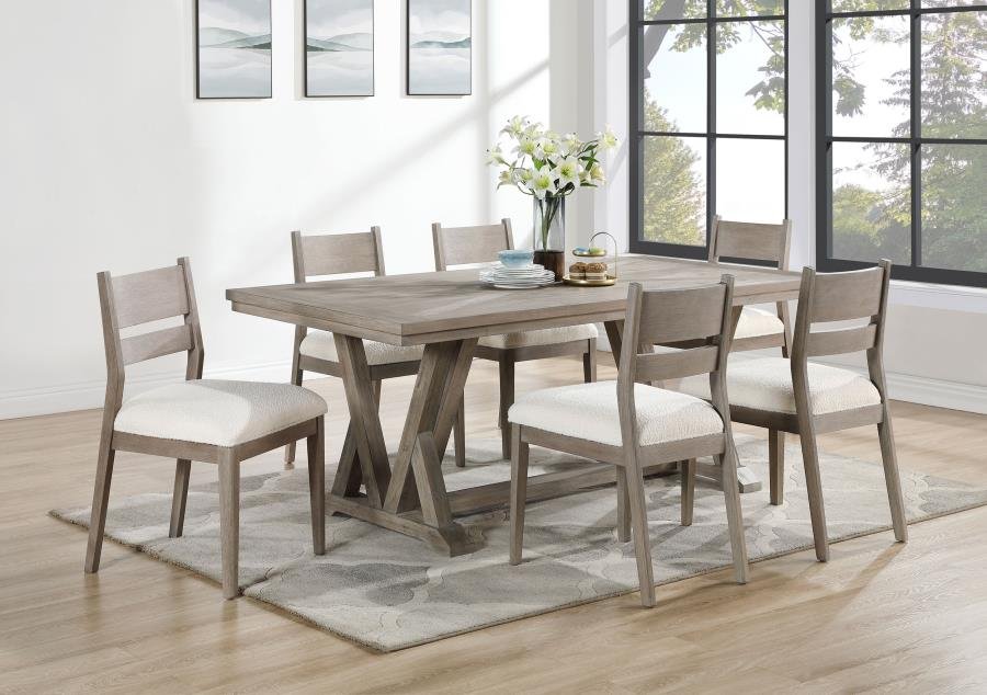 CORNELIA RECTANGULAR 82-INCH DINING TABLE COASTAL GREY - Image 8