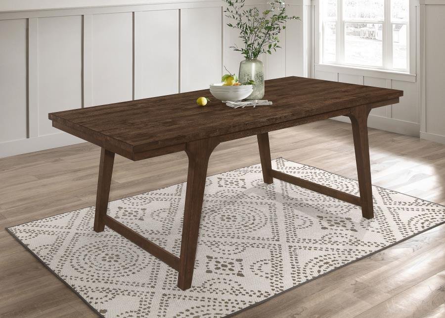 107591_01x900.jpg REYNOLDS RECTANGULAR 79-INCH WOOD DINING TABLE BROWN OAK - Image 2