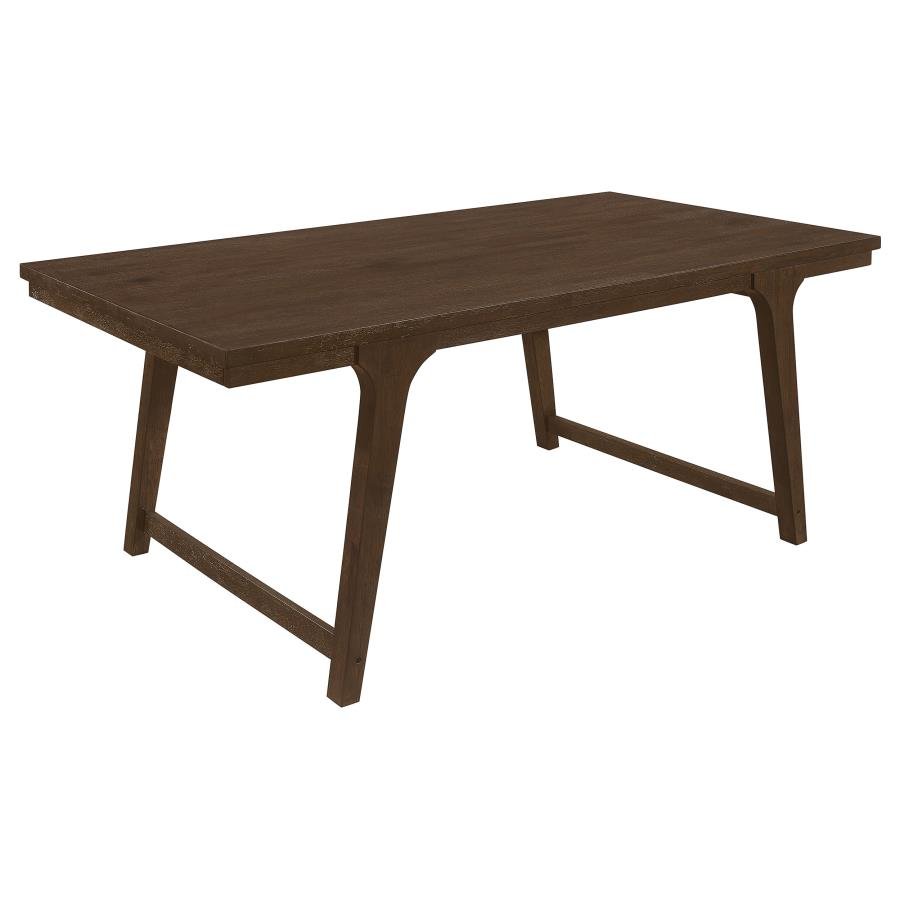REYNOLDS RECTANGULAR 79-INCH WOOD DINING TABLE BROWN OAK