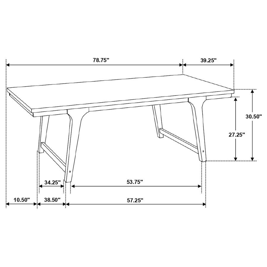 107591_09x900.jpg REYNOLDS RECTANGULAR 79-INCH WOOD DINING TABLE BROWN OAK - Image 9